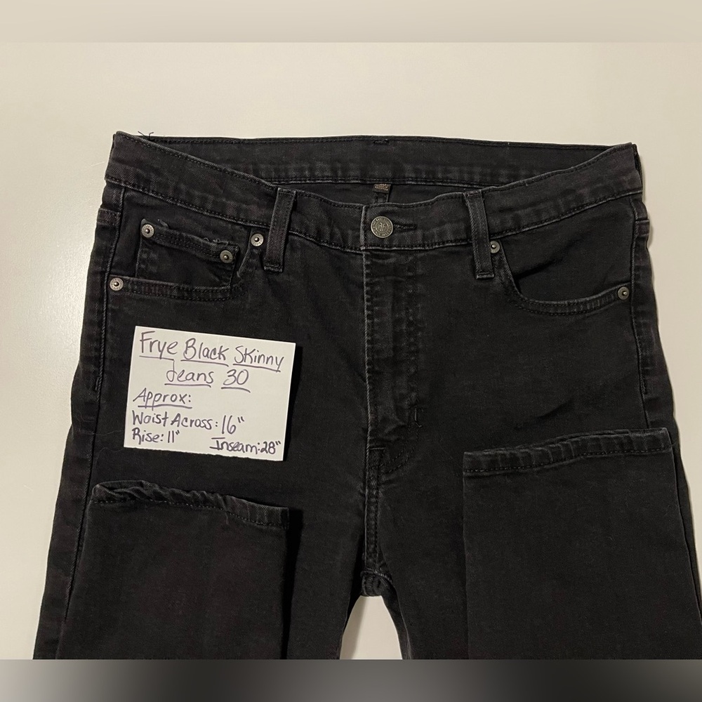 FRYE Black Skinny Jeans - Stretchy & High-Rise - Size 30 - Picture 2 of 11